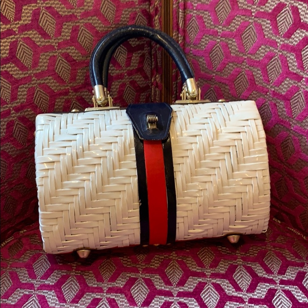 Vintage red white and blue bag